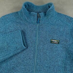 L.L Bean Womens 1X Plus Teal Fleece Zip Up Jacket Pockets Warm Outerwear